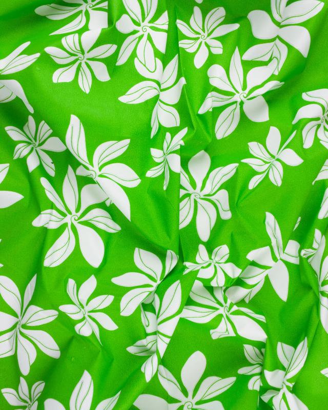 Polynesian fabric TIARE Green - Tissushop